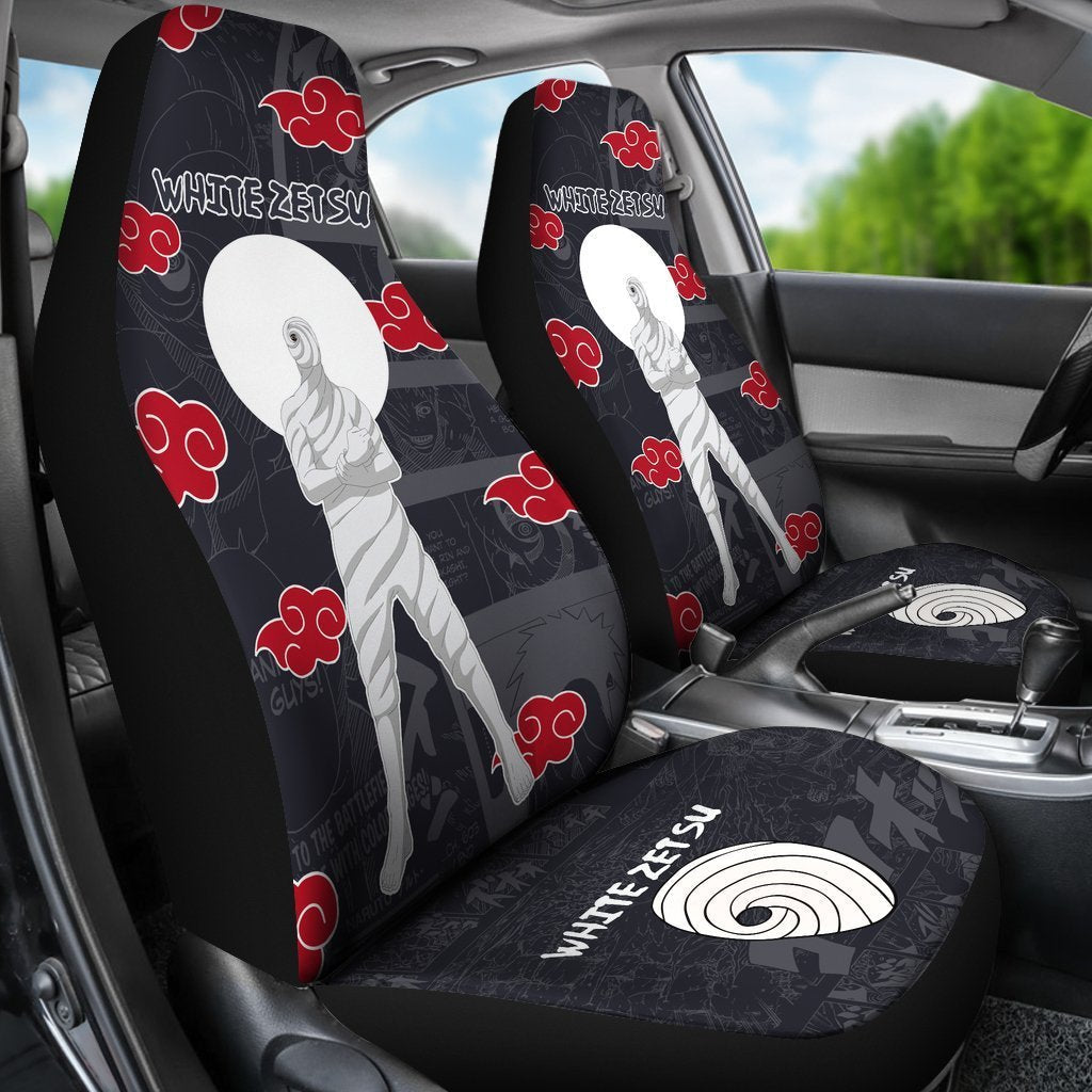 White Zetsu Akatsuki Car Seat Covers Custom Anime Car Accessories - Gearcarcover - 3