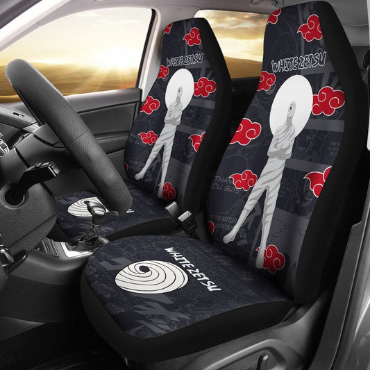 White Zetsu Akatsuki Car Seat Covers Custom Anime Car Accessories - Gearcarcover - 1