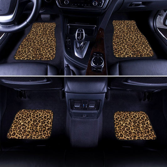 Wild Cheetah Skin Print Car Floor Mats Custom Brown Car Accessories - Gearcarcover - 2