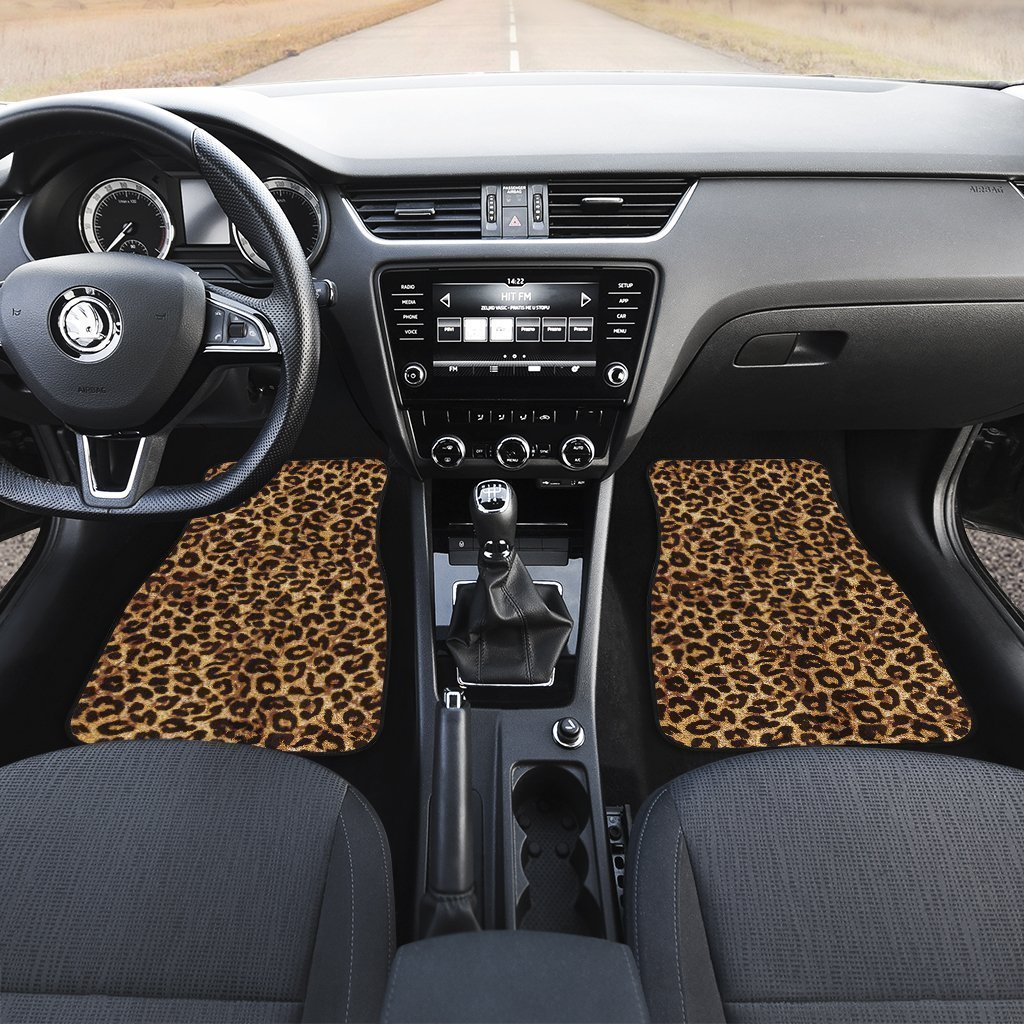 Wild Cheetah Skin Print Car Floor Mats Custom Brown Car Accessories - Gearcarcover - 3