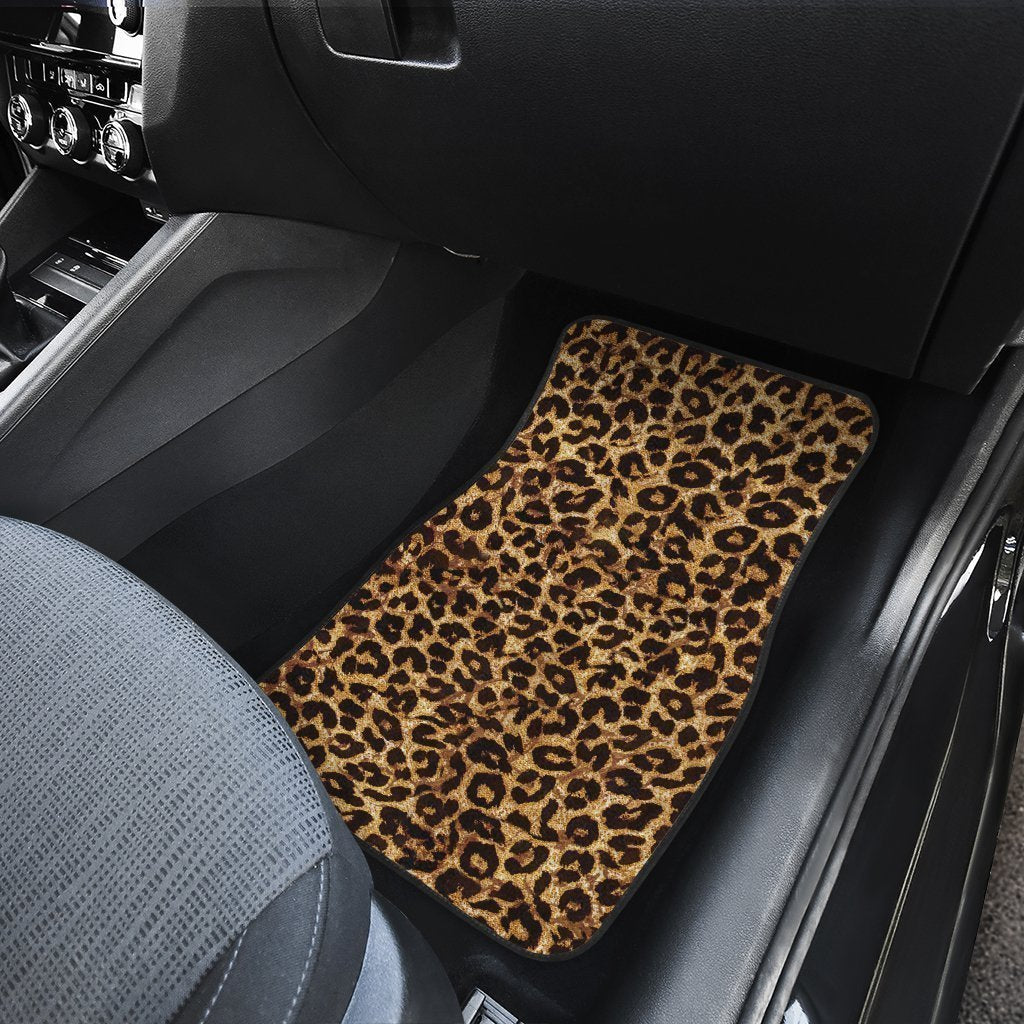 Wild Cheetah Skin Print Car Floor Mats Custom Brown Car Accessories - Gearcarcover - 4