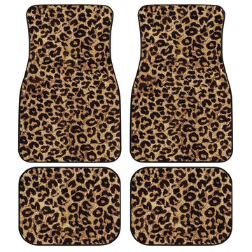 Wild Cheetah Skin Print Car Floor Mats Custom Brown Car Accessories - Gearcarcover - 1