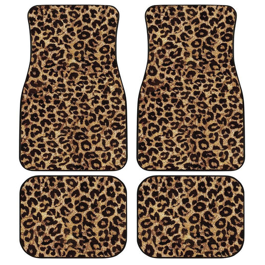 Wild Cheetah Skin Print Car Floor Mats Custom Brown Car Accessories - Gearcarcover - 1