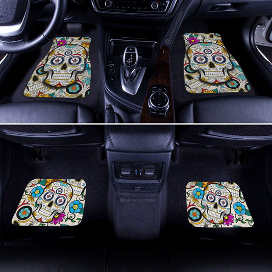 Winnipeg Jets Car Floor Mats Custom Sugar Skull Car Accessories - Gearcarcover - 2