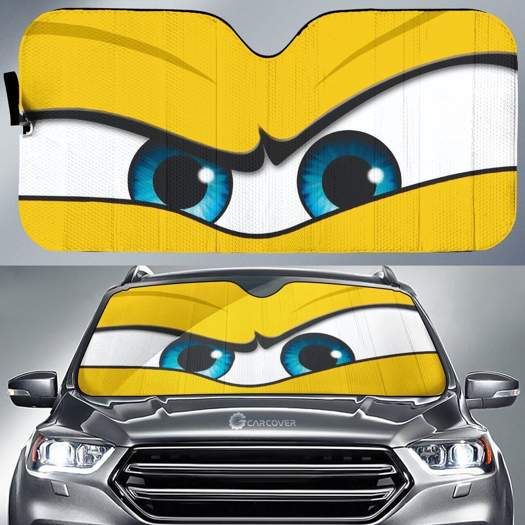 Yellow Angry Eyes Car Sunshade Custom Car Accessories - Gearcarcover - 1