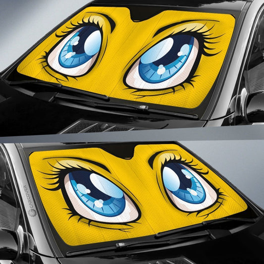 Yellow Cute Car Eyes Sun Shade Custom Cool Car Accessories - Gearcarcover - 2