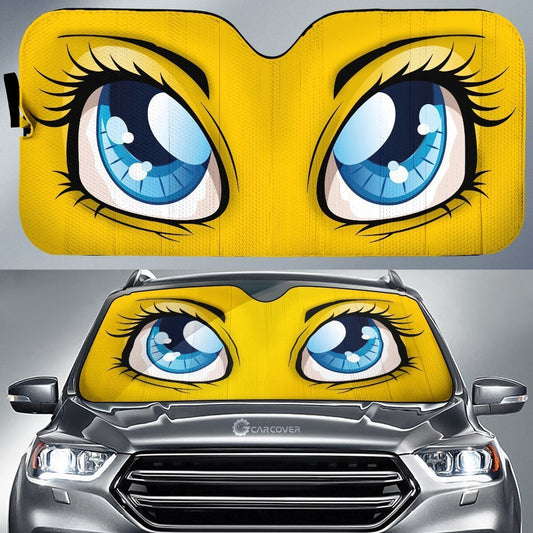 Yellow Cute Car Eyes Sun Shade Custom Cool Car Accessories - Gearcarcover - 1