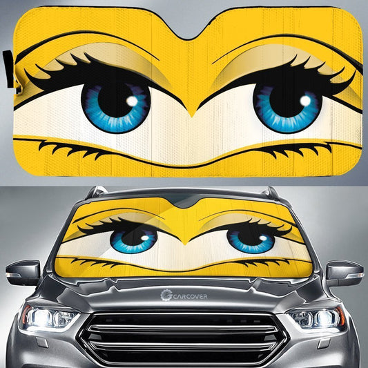 Yellow Glam Car Eyes Sun Shade Custom Cute Eyes Car Accessories - Gearcarcover - 1