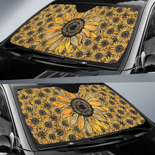 Yellow Sunflower Car Sunshade Custom Car Accessories - Gearcarcover - 2