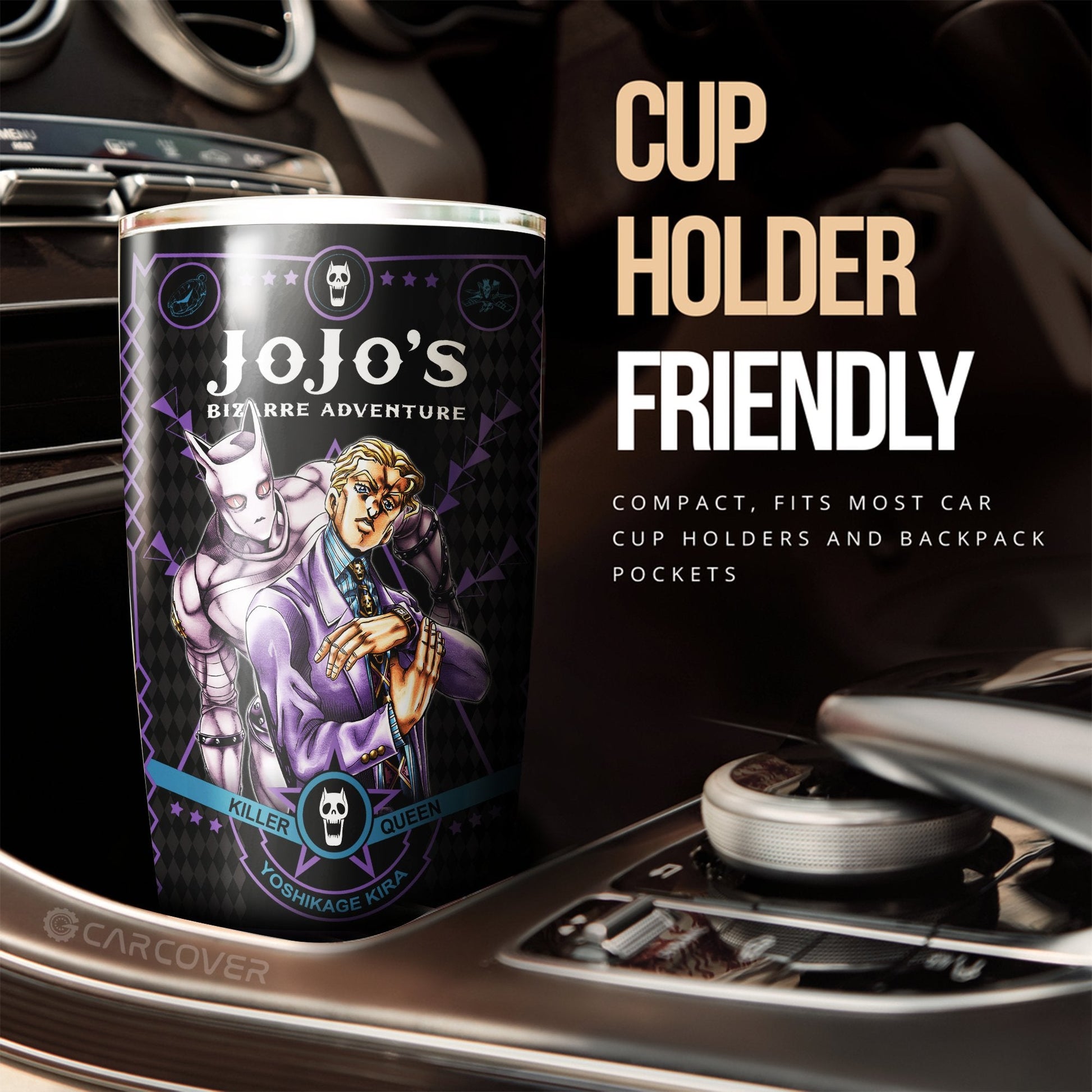 Yoshikage Kira Tumbler Cup Custom JoJo's Bizarre Anime Car Accessories - Gearcarcover - 2