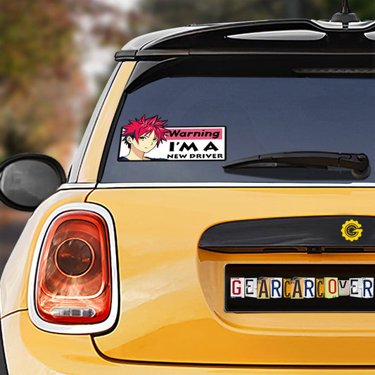 Yukihira Soma Warning New Driver Car Sticker Custom Car Accessories - Gearcarcover - 1