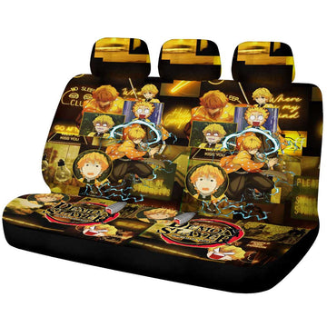 Zenitsu Agatsuma Car Back Seat Cover Custom - Gearcarcover - 1