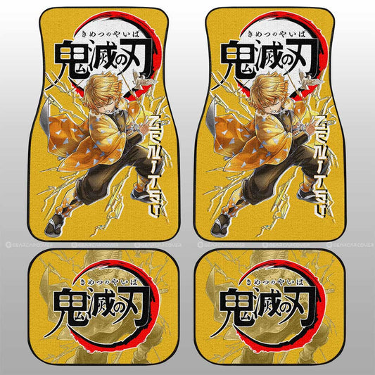 Zenitsu Agatsuma Car Floor Mats Custom Demon Slayer Anime Car Accessories - Gearcarcover - 1