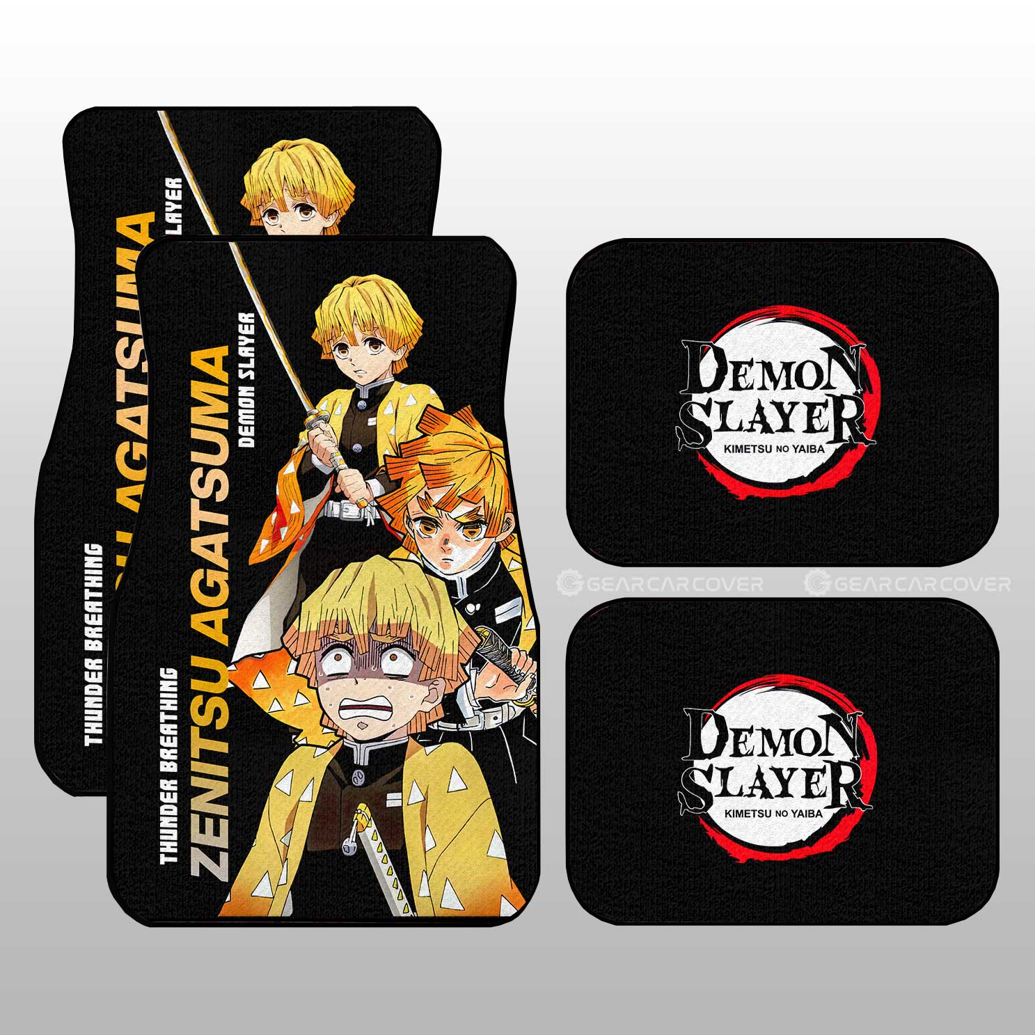 Zenitsu Agatsuma Car Floor Mats Custom - Gearcarcover - 1