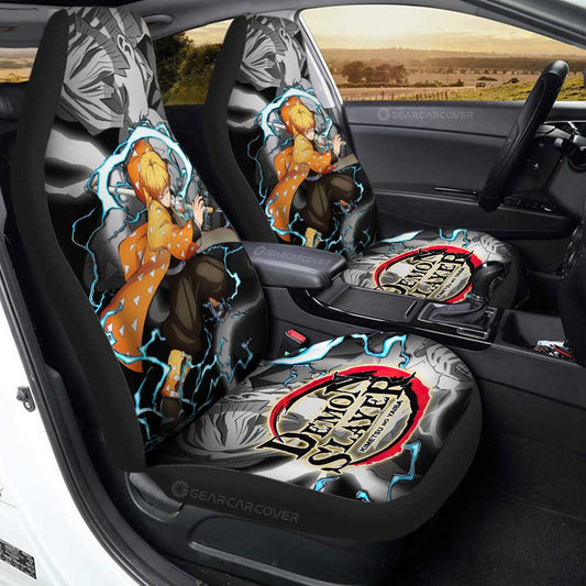 Zenitsu Agatsuma Car Seat Covers Custom Demon Slayer Anime Car Accessories - Gearcarcover - 2