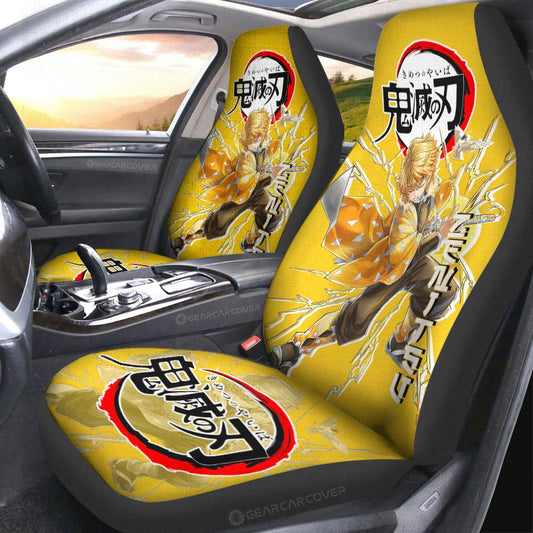 Zenitsu Agatsuma Car Seat Covers Custom Demon Slayer Anime Car Accessories - Gearcarcover - 1