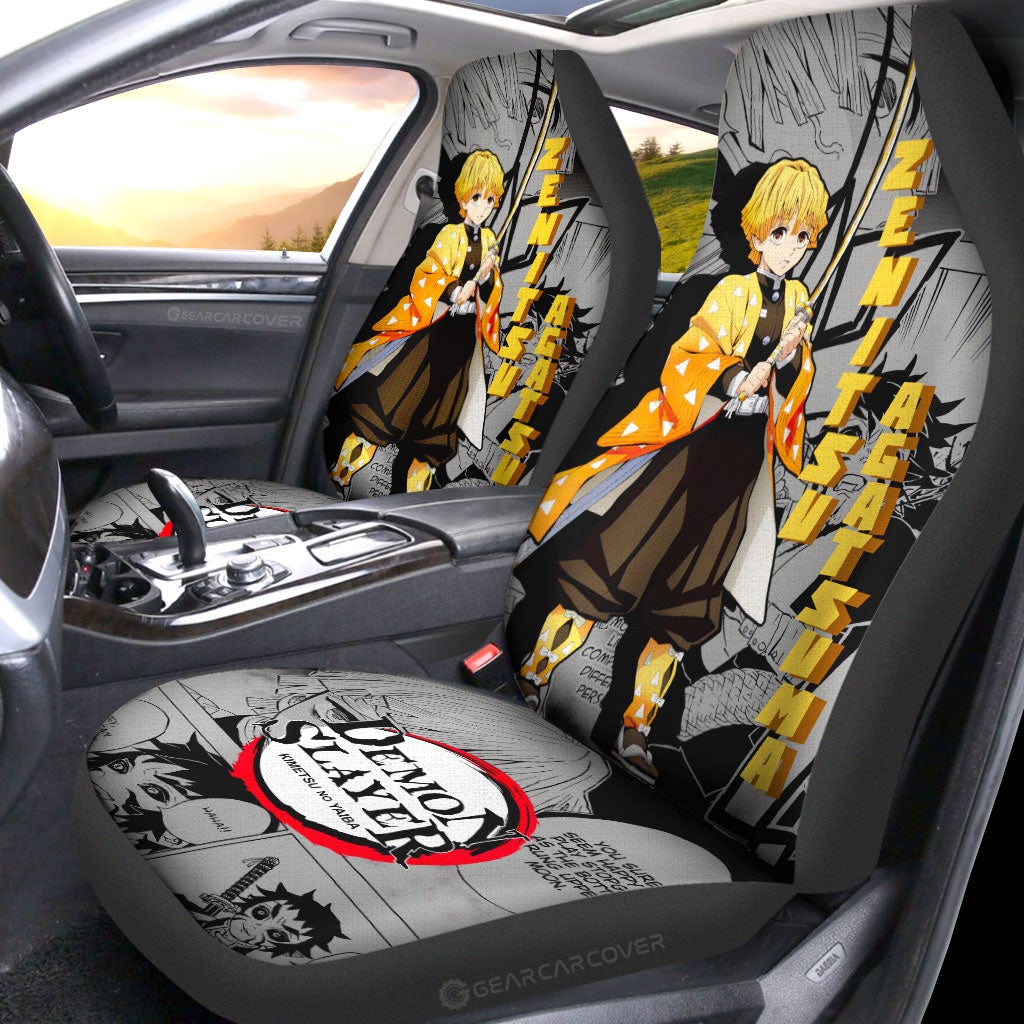 Zenitsu Agatsuma Car Seat Covers Custom Mix Mangas - Gearcarcover - 2