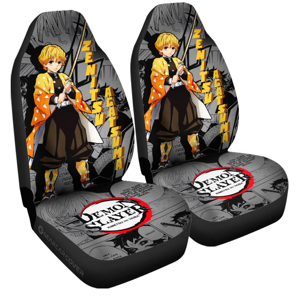 Zenitsu Agatsuma Car Seat Covers Custom Mix Mangas - Gearcarcover - 3