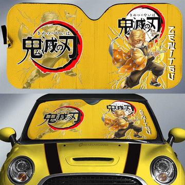 Zenitsu Agatsuma Car Sunshade Custom Demon Slayer Anime Car Accessories - Gearcarcover - 1