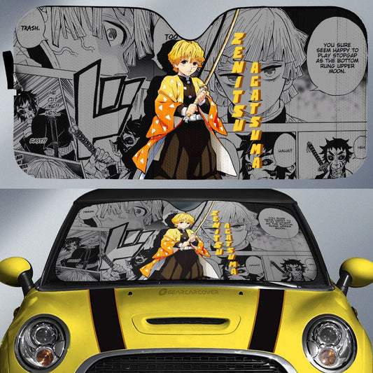 Zenitsu Agatsuma Car Sunshade Custom Mix Mangas - Gearcarcover - 1