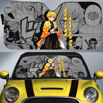 Zenitsu Agatsuma Car Sunshade Custom Mix Mangas - Gearcarcover - 1