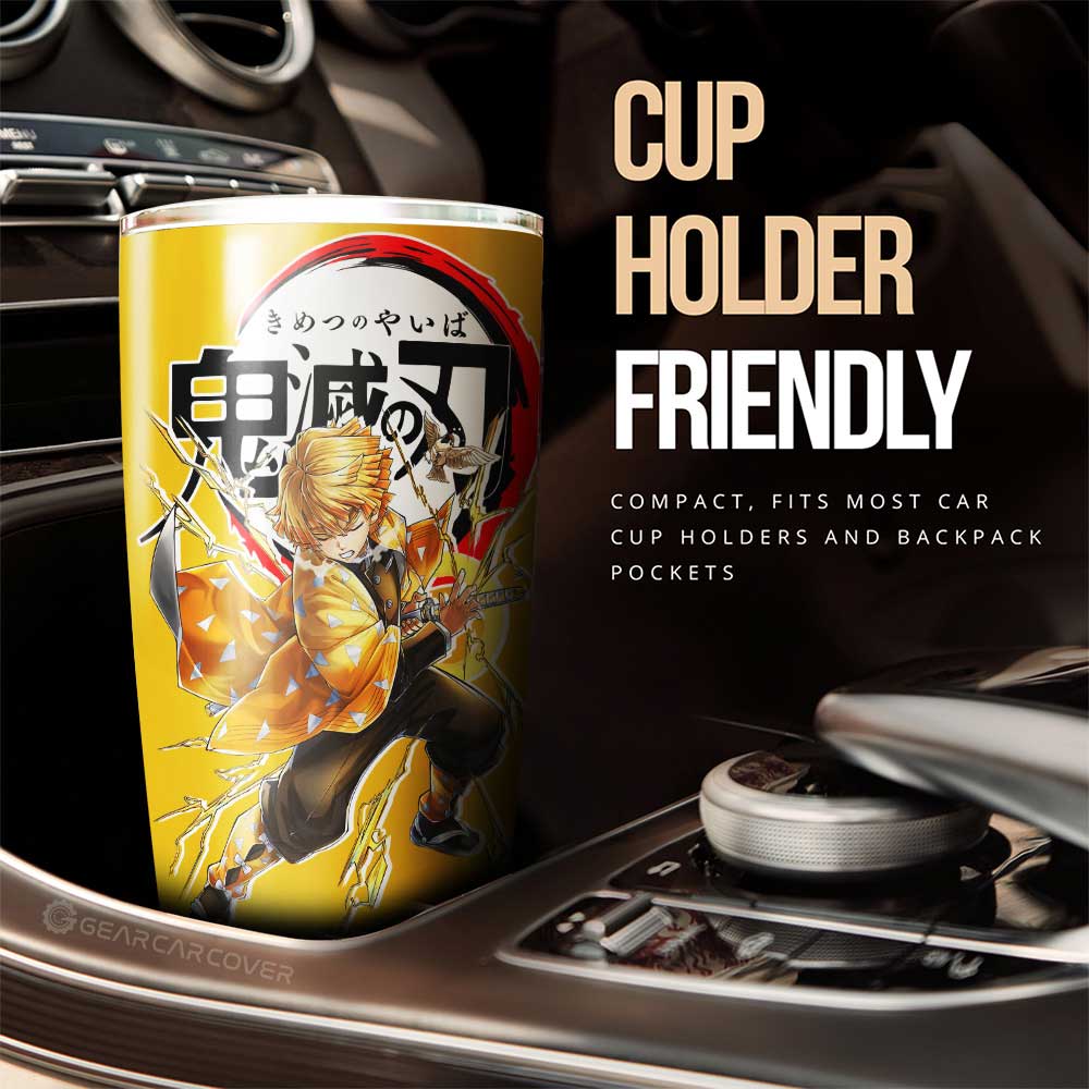Zenitsu Agatsuma Tumbler Cup Custom Demon Slayer Anime Car Accessories - Gearcarcover - 3