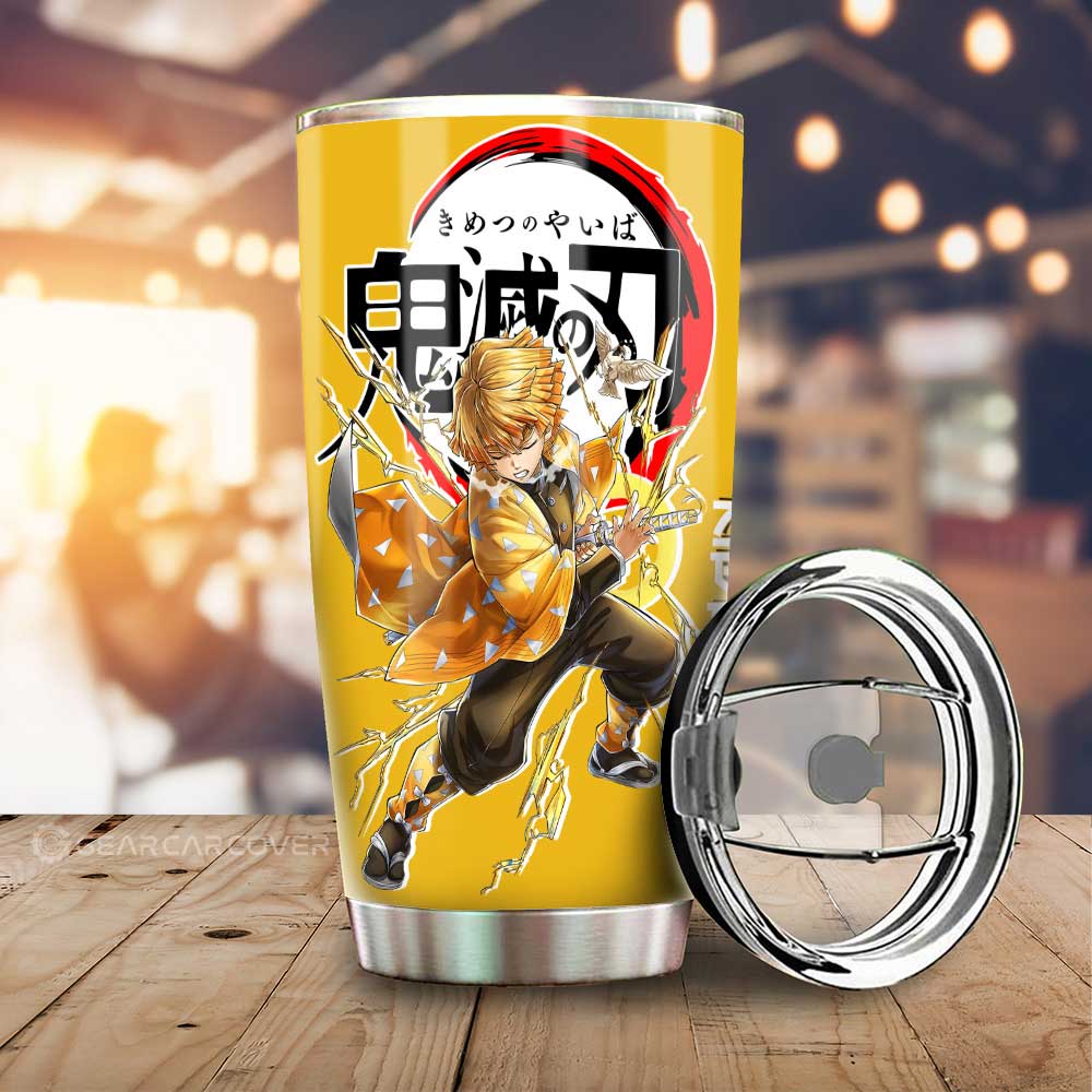 Zenitsu Agatsuma Tumbler Cup Custom Demon Slayer Anime Car Accessories - Gearcarcover - 1