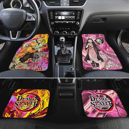 Zenitsu And Nezuko Car Floor Mats Custom Car Accessories - Gearcarcover - 2