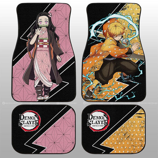 Zenitsu And Nezuko Car Floor Mats Custom Car Accessories - Gearcarcover - 1