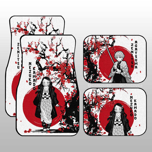Zenitsu And Nezuko Car Floor Mats Custom Japan Style Car Interior Accessories - Gearcarcover - 2