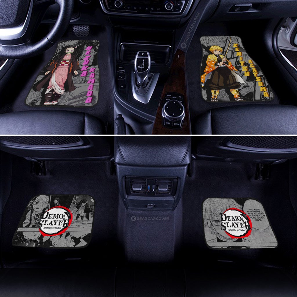 Zenitsu And Nezuko Car Floor Mats Custom Mix Mangas - Gearcarcover - 3