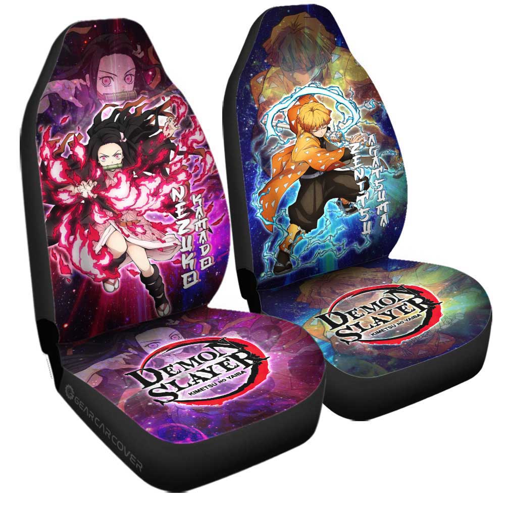 Zenitsu And Nezuko Car Seat Covers Custom Characters Car Accessories - Gearcarcover - 3