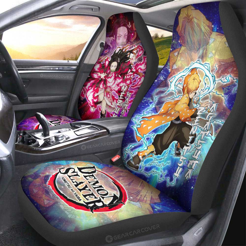 Zenitsu And Nezuko Car Seat Covers Custom Characters Car Accessories - Gearcarcover - 1