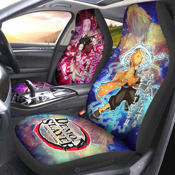 Zenitsu And Nezuko Car Seat Covers Custom Characters Car Accessories - Gearcarcover - 1