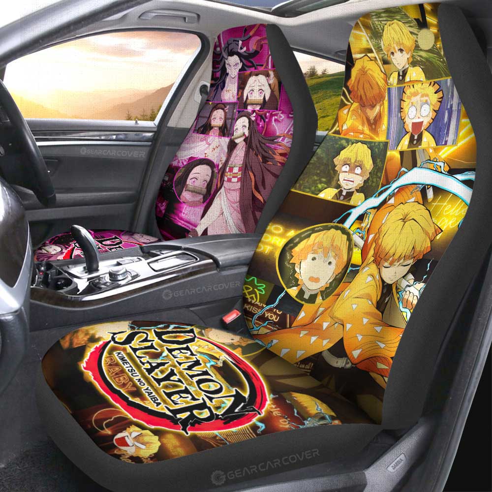 Zenitsu And Nezuko Car Seat Covers Custom - Gearcarcover - 2