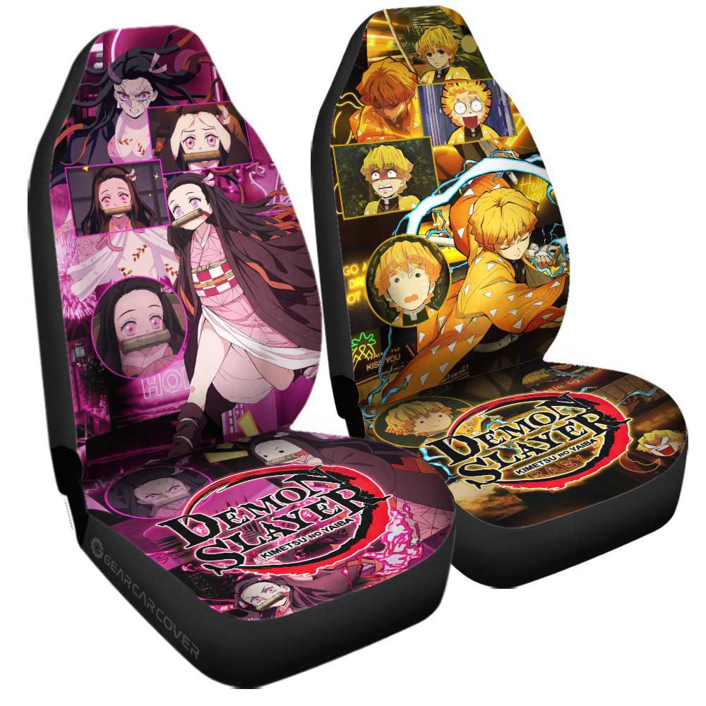 Zenitsu And Nezuko Car Seat Covers Custom - Gearcarcover - 3