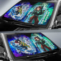 Zenitsu And Nezuko Car Sunshade Custom Characters Car Accessories - Gearcarcover - 2