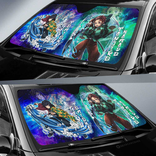Zenitsu And Nezuko Car Sunshade Custom Characters Car Accessories - Gearcarcover - 2