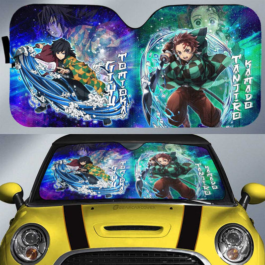 Zenitsu And Nezuko Car Sunshade Custom Characters Car Accessories - Gearcarcover - 1