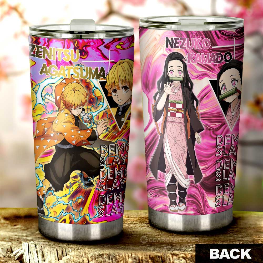 Zenitsu And Nezuko Tumbler Cup Custom Car Accessories - Gearcarcover - 3