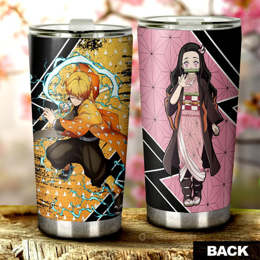Zenitsu And Nezuko Tumbler Cup Custom Car Accessories - Gearcarcover - 1