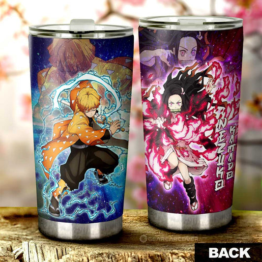 Zenitsu And Nezuko Tumbler Cup Custom Characters Car Accessories - Gearcarcover - 2