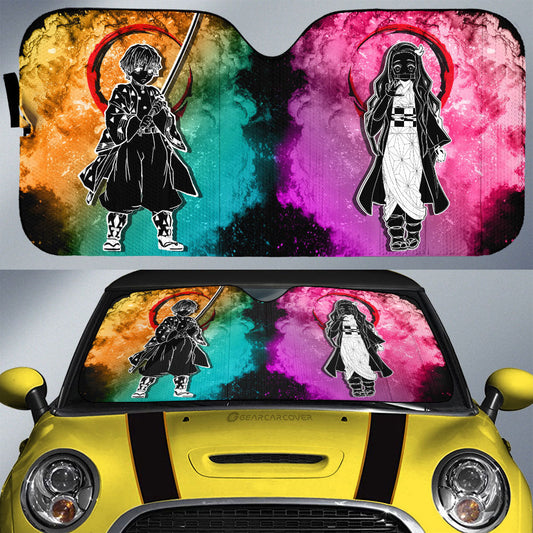 Zenitsu Nezuko Car Sunshade Custom Car Accessories - Gearcarcover - 1