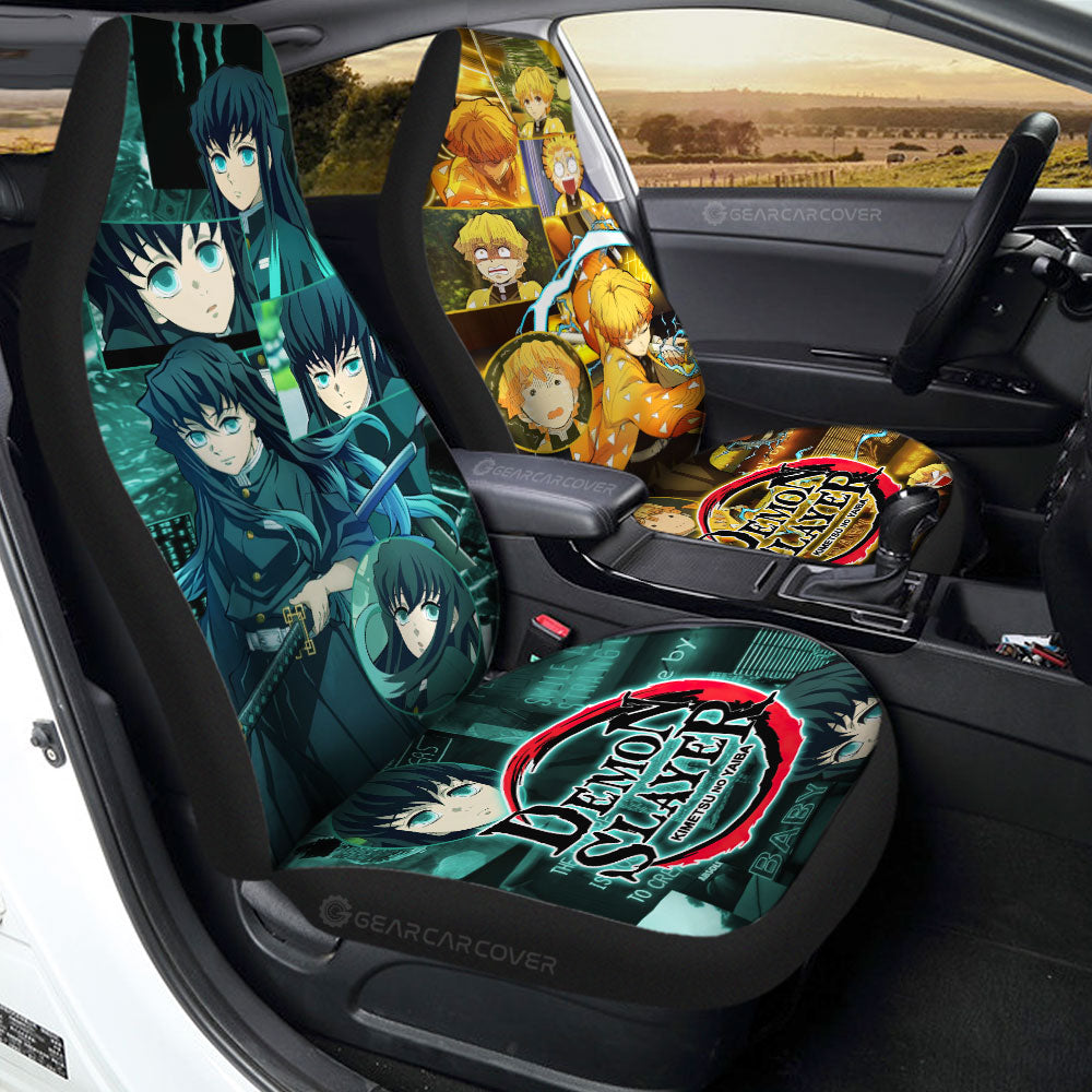 Zenitsu and Muichirou Car Seat Covers Custom Anime Car Accessories - Gearcarcover - 3