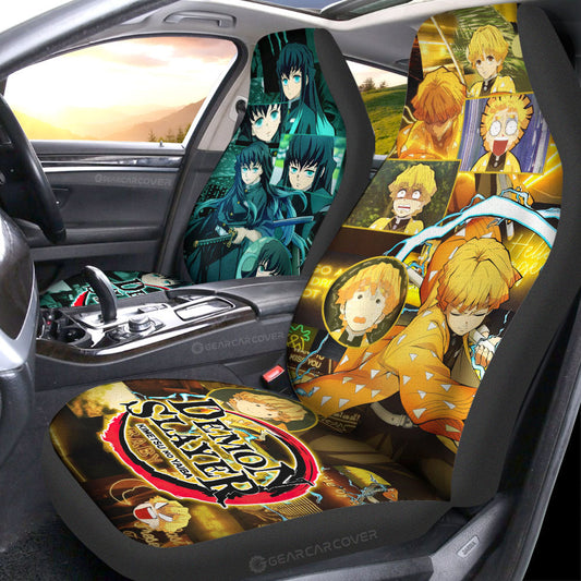 Zenitsu and Muichirou Car Seat Covers Custom Anime Car Accessories - Gearcarcover - 1
