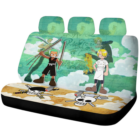 Zoro And Sanji Car Back Seat Covers Custom Map Car Accessories - Gearcarcover - 1