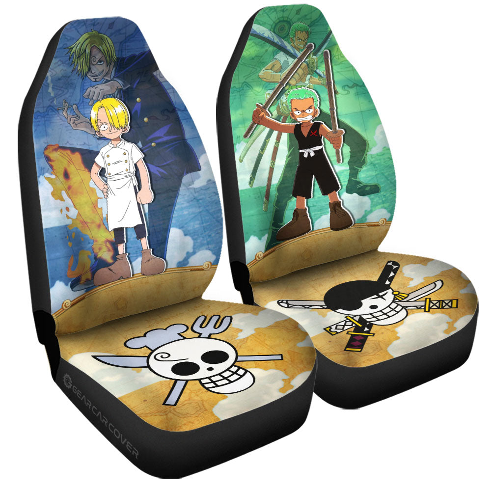 Zoro And Sanji Car Seat Covers Custom Map Car Accessories For Fans - Gearcarcover - 3