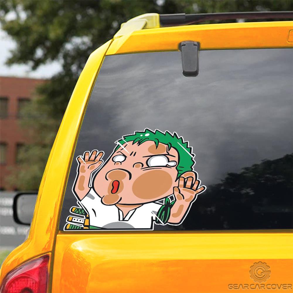 Zoro Hitting Glass Car Sticker Custom Car Accessories For Fans - Gearcarcover - 3