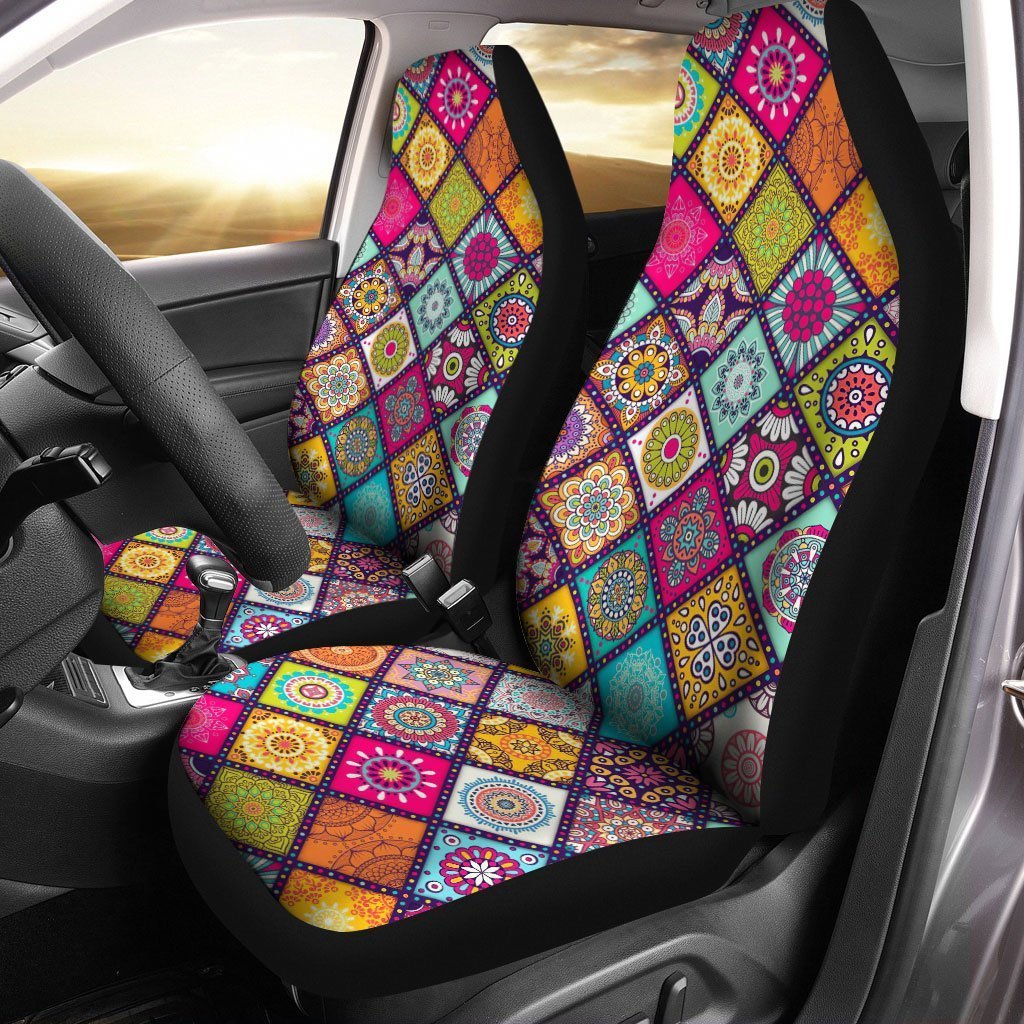 Abstract Needlepoint Car Seat Covers Custom Car Accessories - Gearcarcover - 1
