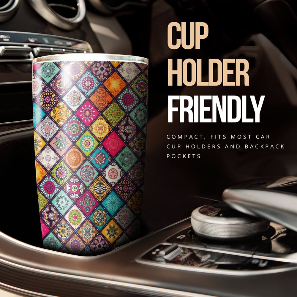 Abstract Needlepoint Tumbler Cup Custom Car Accessories - Gearcarcover - 2
